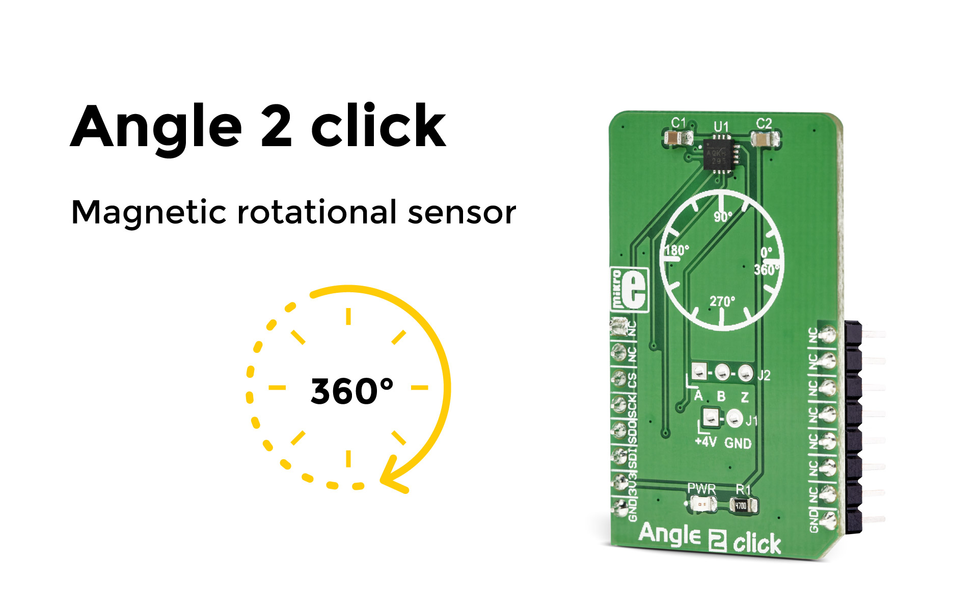 Angle 2 rotation sensor for absolute angular positional data