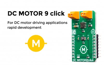DC Motor 9 click, with current sensing and limiting