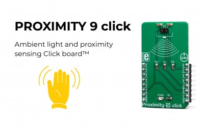 Ambient light and proximity sensing Click board™, based on the VCNL4040 IC with the Filtron™ technology