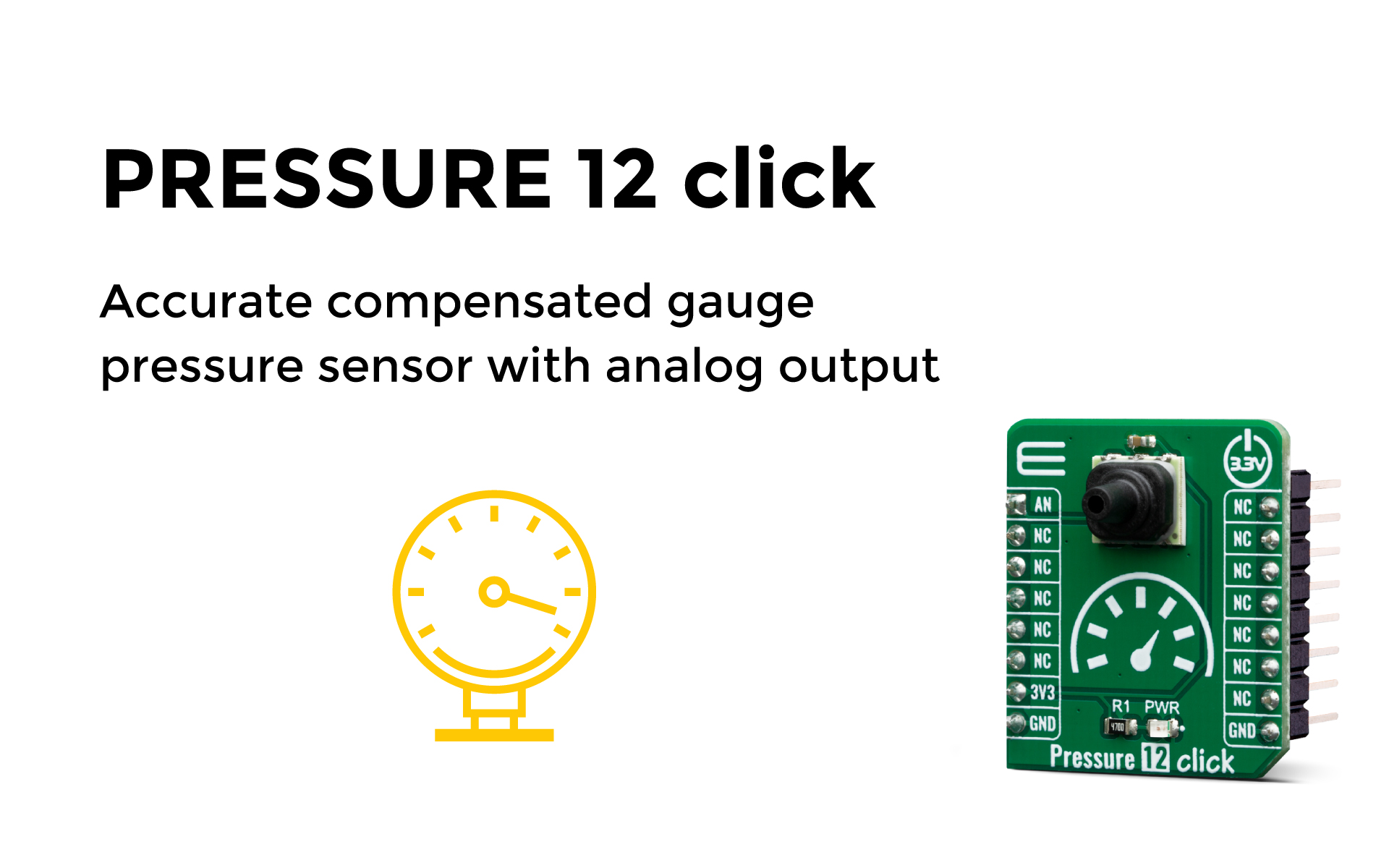 Accurate compensated gauge pressure sensor with analog output