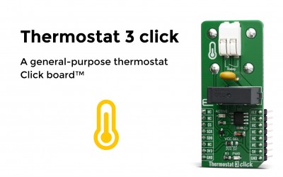 Thermostat 3 Click based on a thermocouple-to-digital converter with a built-in ADC