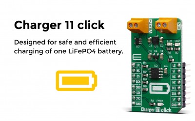 Charger 11 Click featuring a LiFePO4 (lithium iron phosphate) battery charger