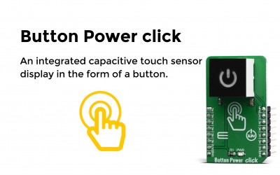 Button Power Click based on a capacitive touch sensor display in the form of a button