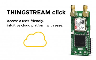 Thingstream Click with a 802.11b/g/n quad-band GPS/GLONASS/GSM location tracking and mobile communication module