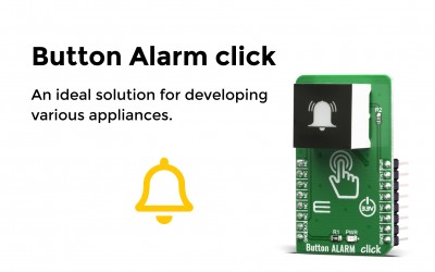 Button ALARM Click based on a capacitive touch sensor display in the form of a button