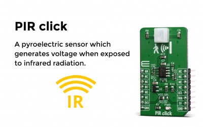 PIR Click featuring a PL pyroelectric infrared sensor