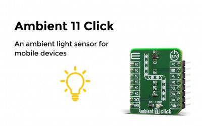 Ambient 11 Click based on a low power high sensitivity I2C ambient light sensor