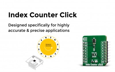 Index Counter Click based on an integrated circuit dual Hall-effect sensor