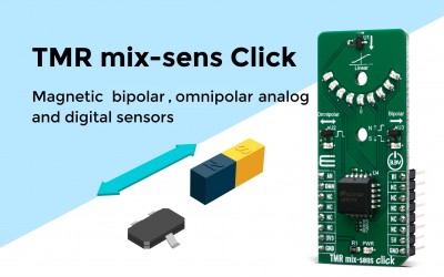 TMR mix-sens Click based on an ominpolar 9Gauss 10Hz sensing frequency push-pull output sensor
