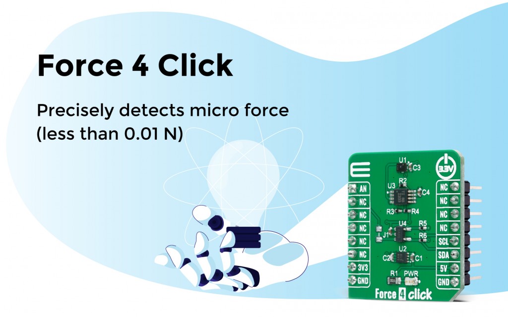 Force 4 Click based on a piezoresistive force sensor