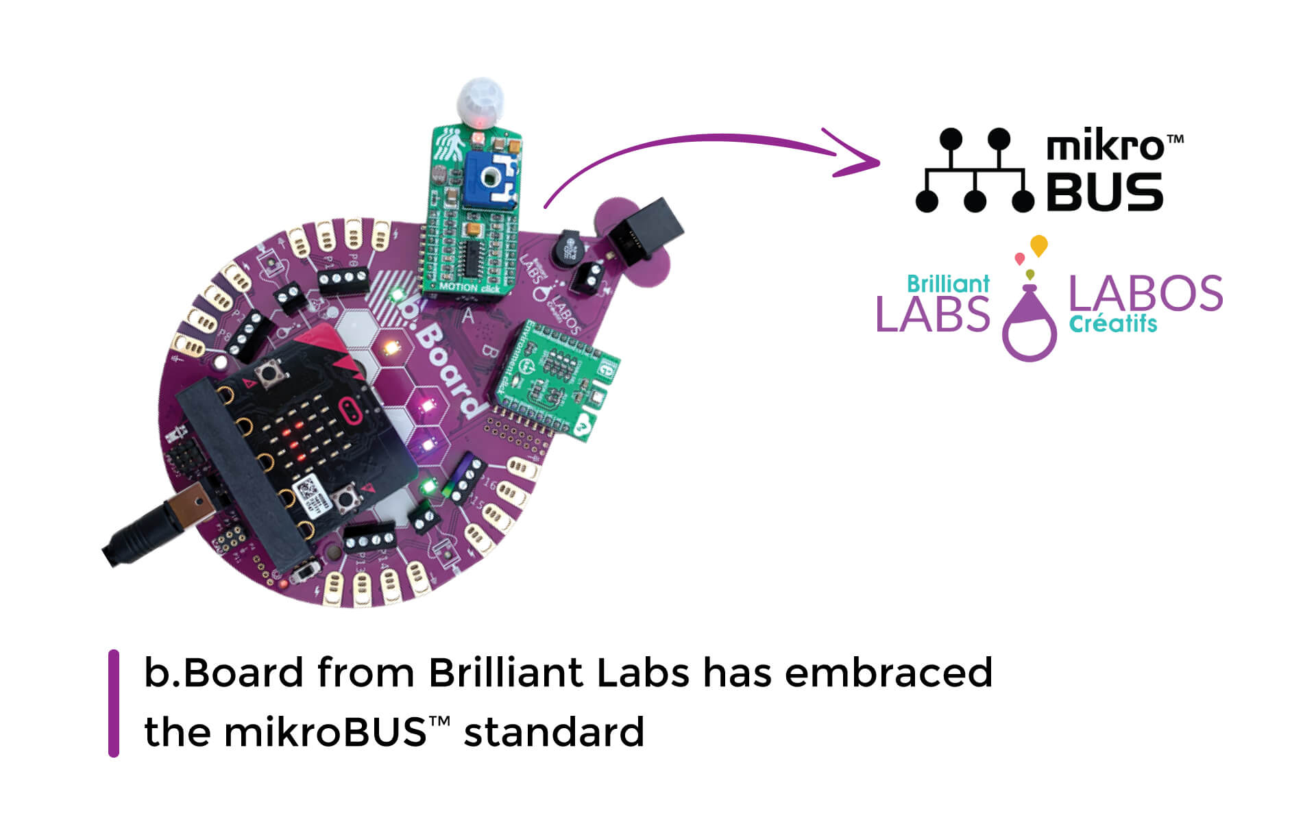 b.Board from Brilliant Labs has embraced the mikroBUS™ standard - MIKROE