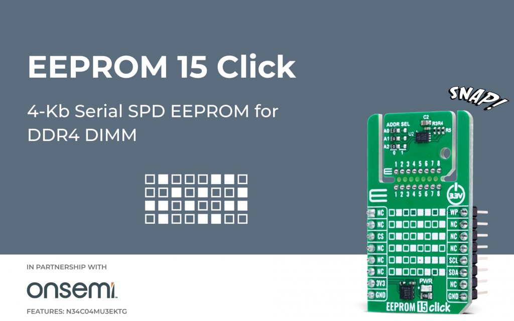 EEPROM 15 Click for dependable data storage in embedded and computing systems