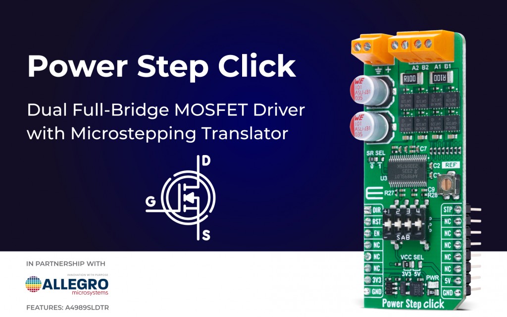 Power Step Click designed for high-power stepper motor control in industrial applications