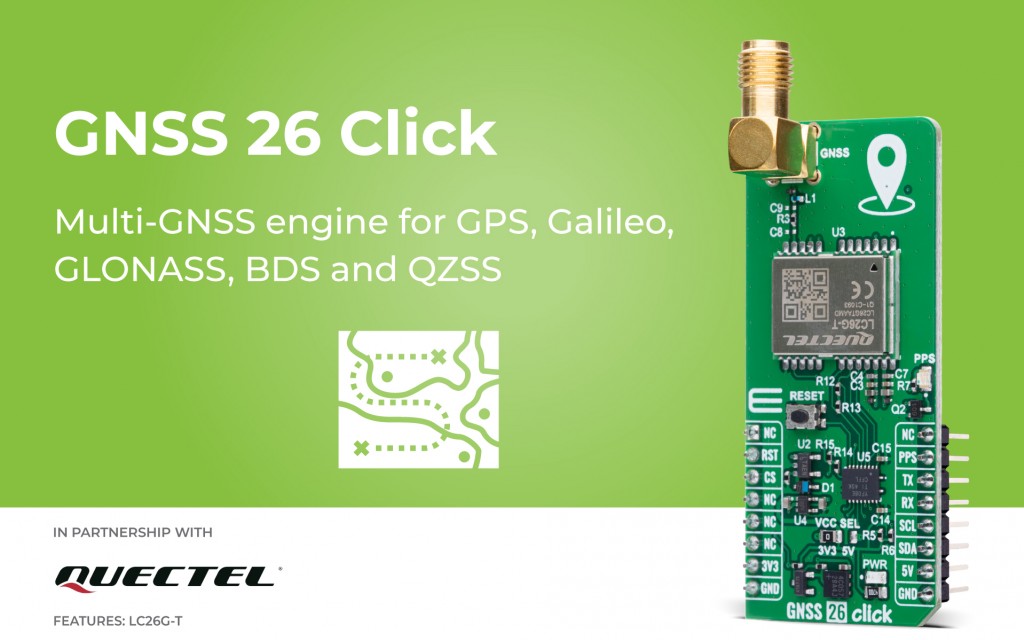GNSS 26 Click for accurate timing and precision positioning for advanced industrial applications