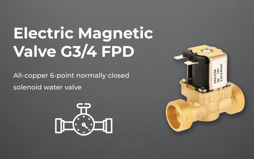 Electric Magnetic Valve G3/4 FPD - all-copper 6-point normally closed solenoid water valve