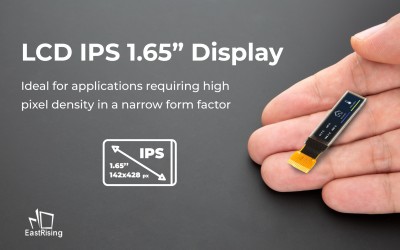 LCD IPS 1.65” Display ideal for applications requiring high pixel density in a narrow form factor