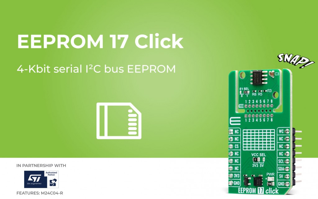 EEPROM 17 Click for reliable non-volatile data storage