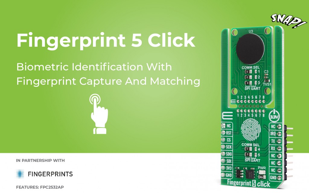 Fingerprint 5 Click designed for secure fingerprint capture, matching, and verification