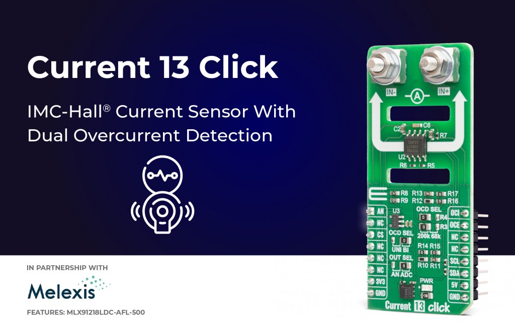 Current 13 Click designed for high-speed current measurement in demanding automotive and industrial applications