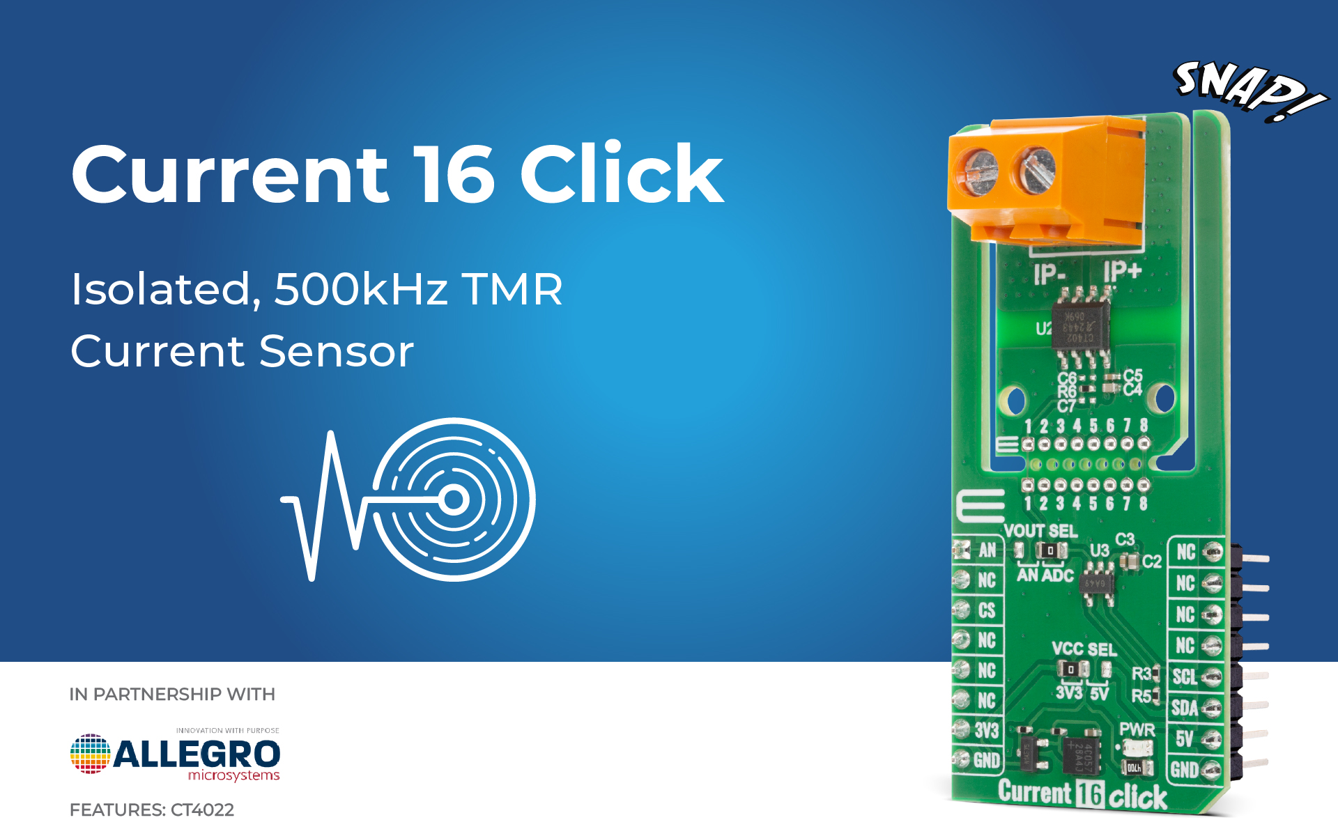 Current 16 Click designed as isolated, ultra-low noise TMR current ...