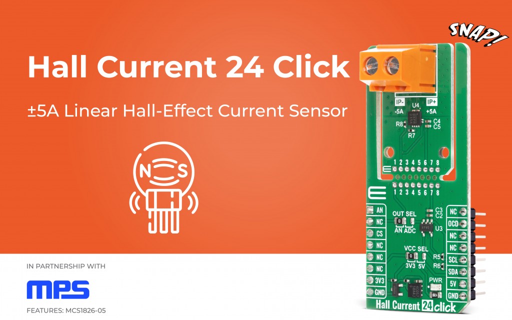 Hall Current 24 Click designed for AC/DC current measurement in ...