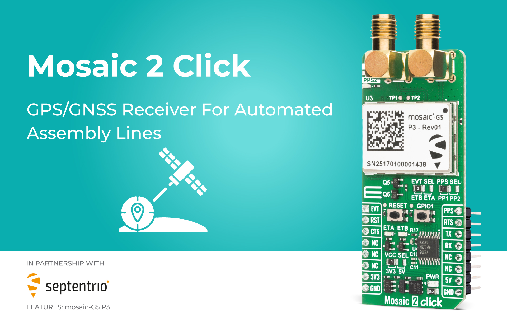Mosaic 2 Click designed for multi-band, multi-constellation GNSS ...