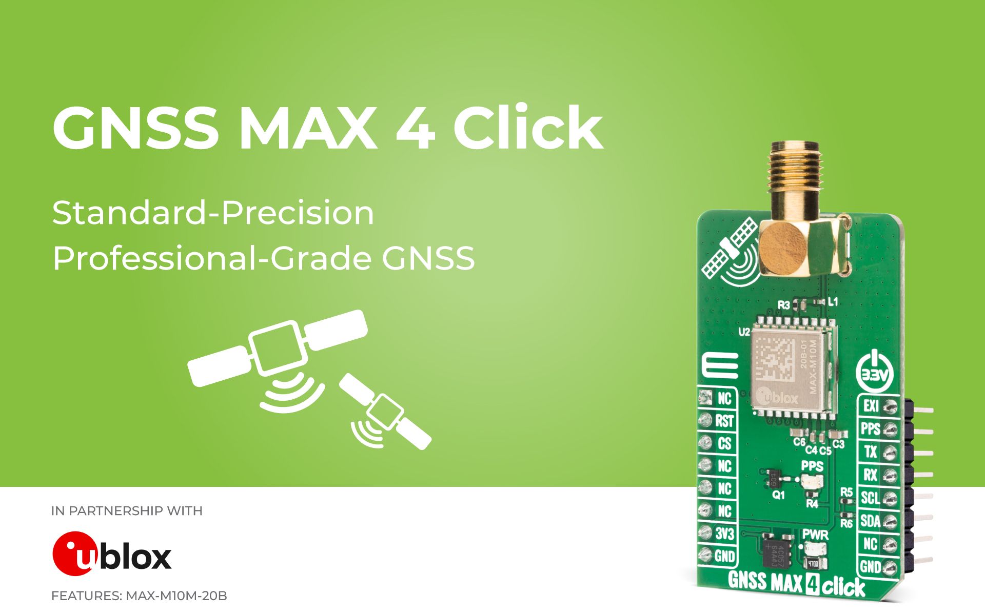 GNSS MAX 4 Click designed for professional-grade, standard-precision ...